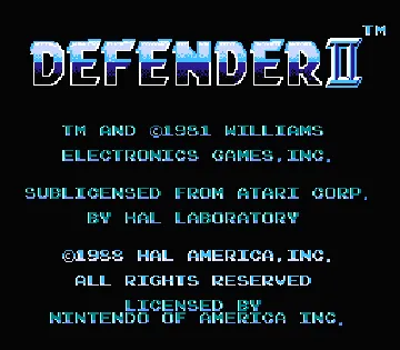 Defender II (USA) screen shot title